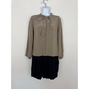 Madewell Broadway & Broome Silk Colorblock Long Sleeve Romper NWT Size Small